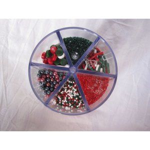 NEW Cozy Christmas Mix Sprinkles 6‎ different Sugar pearl Candy Red/White/Green!